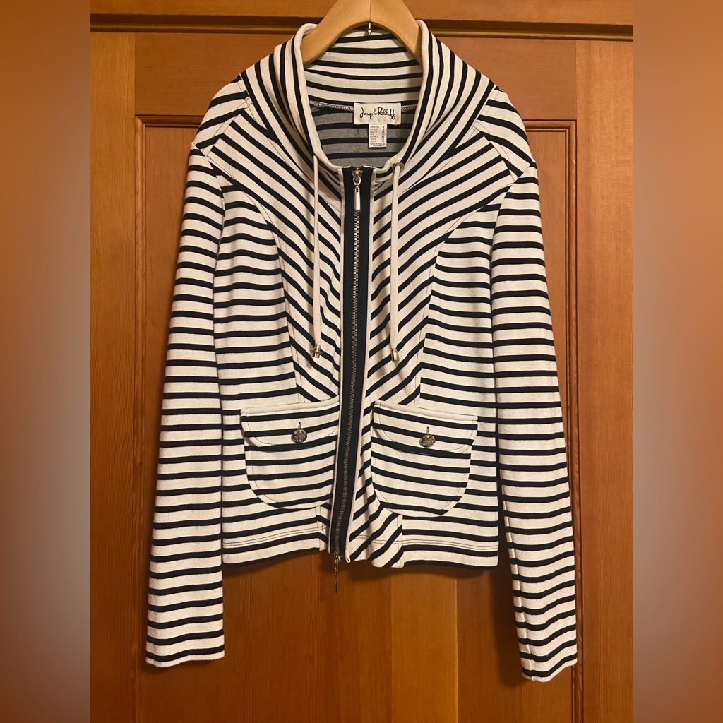 Joseph Ribkoff Striped Zip-Up